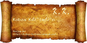 Kobza Kálmán névjegykártya